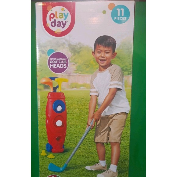 Jumbo Golf Caddy Set with Clubs and Balls, Outdoor Toy Sports Equipment, Ages 3+ - Picture 6 of 7